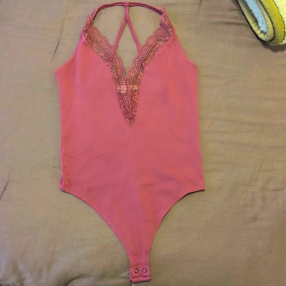 Tank bodysuit with lace detailing